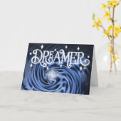 "Dreamer" Blue Vortex in de ruimte "Happy Birthday Kaart (Gele Bloem)