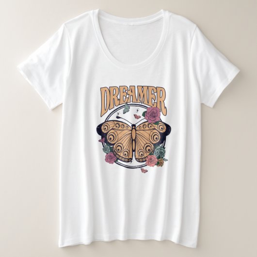 Dreamer Butterfly Grote Maat T-shirt (Design voorkant)