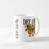 Dreamer Butterfly Schattigee Inspirerend Vlinder Koffiemok (Voorkant rechts)
