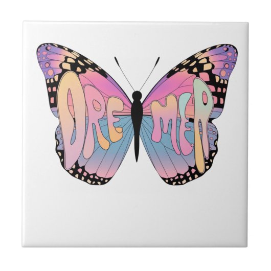Dreamer Butterfly Vibes Tegeltje (Voorkant)