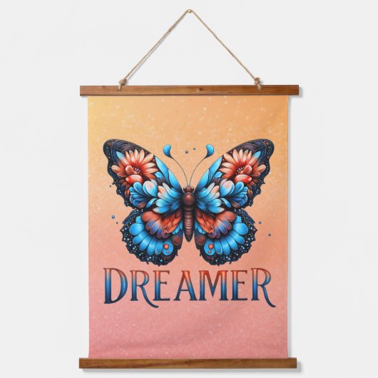 Dreamer Floral Butterfly Tapestry Hangend Wandkleed (Voorkant)