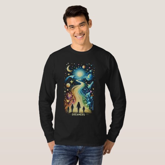 Dreamers lichtpaden t-shirt (Voorkant volledig)