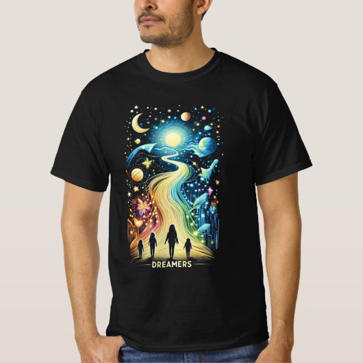 Dreamers lichtpaden t-shirt (Voorkant)