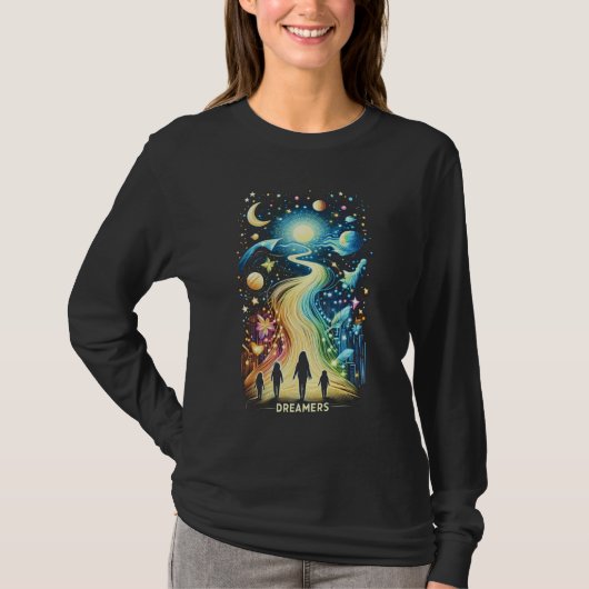 Dreamers lichtpaden t-shirt (Voorkant)