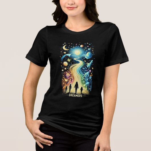 Dreamers lichtpaden Tri-Blend shirt (Voorkant)