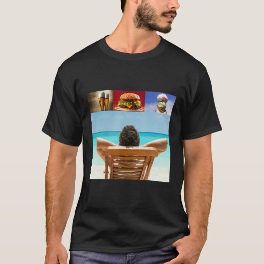 Dreaming about sleeping on the beach with beer ham t-shirt (Voorkant)