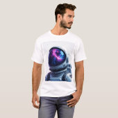 Dreaming Astronaut – Minimalistisch ruimte T-shirt (Voorkant volledig)