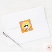 Dreaming avontuur Cat Fish Square Sticker (Envelop)