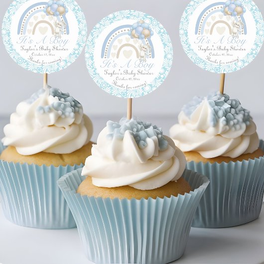 Dreaming Blue Het is een Baby shower voor jongens Ronde Sticker