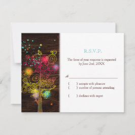 Dreaming bomen Unique Wedding RSVP Kaartje