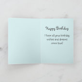 Dreaming Cat&Cake&Gift Happy Birthday Kaart (Binnen)