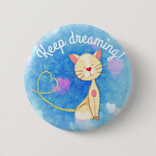 Dreaming Cat Ronde Button 5,7 Cm (Voorkant)