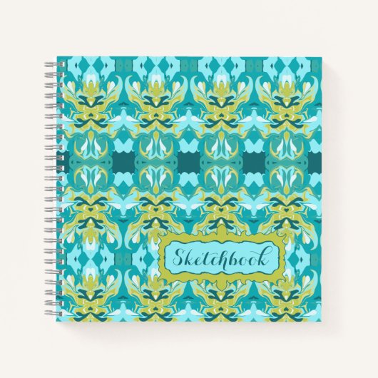 Dreaming Egypt Blauwgroen Gold Pattern Notitieboek (Voorkant)