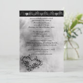 Dreaming Hearts Gothic Wedding Invitation Kaart (Staand voorkant)