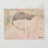 Dreaming in Bloom – Watercolor Sleeping Woman Briefkaart (Achterkant)