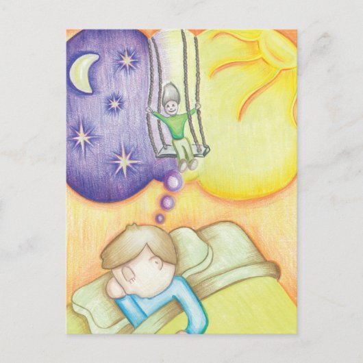 Dreaming in een zwaai briefkaart (Voorkant)