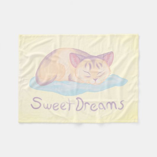 Dreaming Kitten Fleece Deken (Voorkant (Horizontaal))