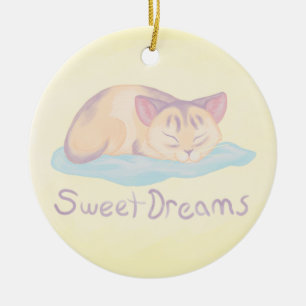 Dreaming Kitten Keramisch Ornament