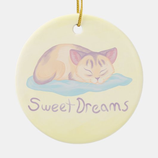 Dreaming Kitten Keramisch Ornament (Voorkant)