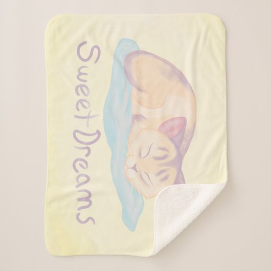 Dreaming Kitten Sherpa Deken (Voorkant)