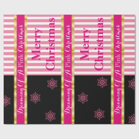 "Dreaming of a roze Kerstmis" Cadeaupapier (Vlak)