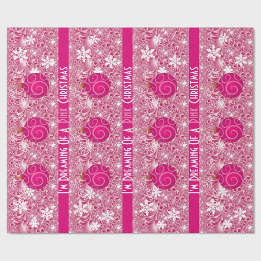 "Dreaming of a roze kerstmis" Cadeaupapier (Vlak)