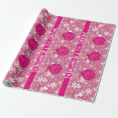 "Dreaming of a roze kerstmis" Cadeaupapier (Uitgerold)