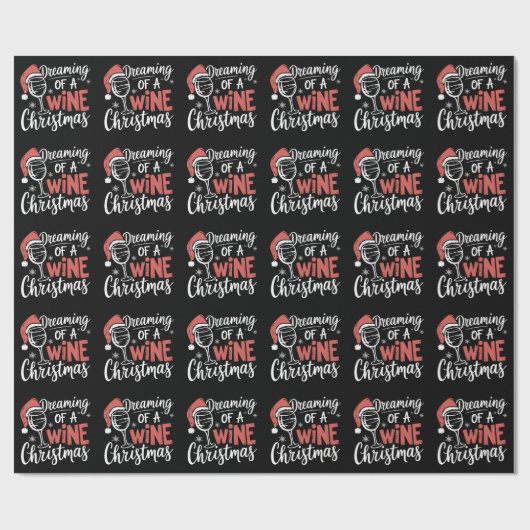 Dreaming Of A Wine Christmas Party Funny Drinking Cadeaupapier (Vlak)
