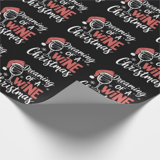 Dreaming Of A Wine Christmas Party Funny Drinking Cadeaupapier (Hoek)