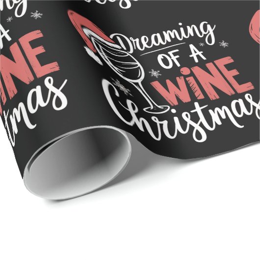 Dreaming Of A Wine Christmas Party Funny Drinking Cadeaupapier (Rol Hoek)