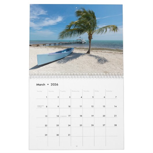 Dreaming of Beautiful Beaches 2026 Kalender (Mar 2026)