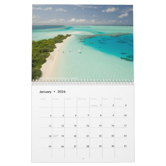 Dreaming of Beautiful Beaches 2026  Kalender (Jan 2026)