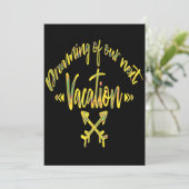 Dreaming of My Next Vacation, adventure quote Invi Kaart (Staand voorkant)