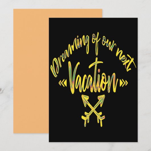 Dreaming of My Next Vacation, adventure quote Invi Kaart (Voorkant / Achterkant)