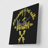 Dreaming of My Next Vacation, adventure quote Squa Vierkante Klok (Hoek)