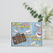 Dreaming of Travel - Mixed Media Artwork Briefkaart (Staand voorkant)