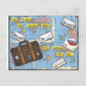 Dreaming of Travel - Mixed Media Artwork Briefkaart (Voorkant)