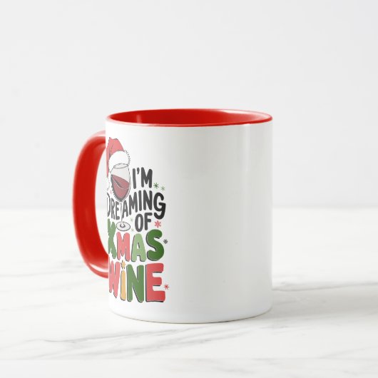 Dreaming of Xmas Wine – Festive Santa Mok (Voorkant links)