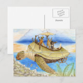 Dreaming op het briefkaart Aquamarine Tides (Voorkant / Achterkant)