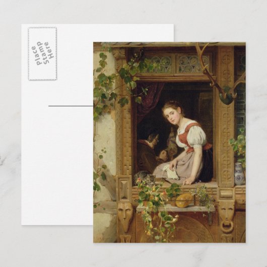 Dreaming op het raam briefkaart (Voorkant / Achterkant)