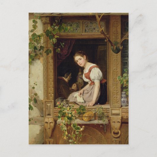 Dreaming op het raam briefkaart (Voorkant)