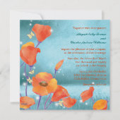 Dreaming papaver Red & Turquoise Wedding Kaart (Voorkant)