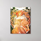 Dreaming (Reverie) van Alphonse Mucha Canvas Afdruk (Voorkant)