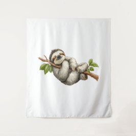 Dreaming Sloth on a Branch Wandkleed