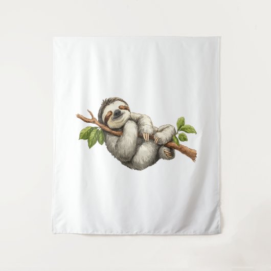 Dreaming Sloth on a Branch Wandkleed (Voorkant)