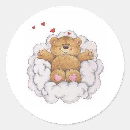 Dreaming Teddy Ronde Sticker (Voorkant)