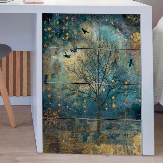 Dreaming Tree met Vogels Decoupage Tissuepapier