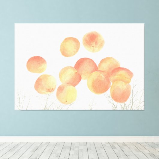 Dreaming van abrikozen op het wintercanvasblad canvas afdruk (Insitu (Houten vloer))