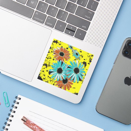 Dreaming van Daisies Vinyl Stickers (Laptop met iPhone)