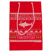 Dreaming van de grote witte kerstrode rondjes medium cadeauzakje (Voorkant)